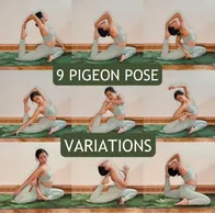 喜欢挑战瑜伽变体动作的看过来，9个鸽王式变体，你能完成几个？