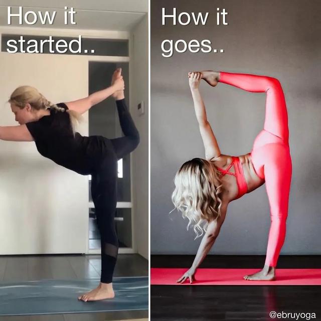 38岁的她坚持练习瑜伽一年，进步惊呆众人，厉害了！